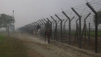 BSF jawans patrolling the border at Ferozepur.