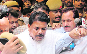 Former Assam education minister Ripun Bora at the Patiala House court in New Delhi on Wednesday. 