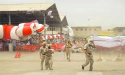 A duststorm battered the venue of the SAD-BJP rally at Dana Mandi in Bathinda