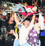 A Turkish fan celebrates, after his team won the quarterfinal match against Croatia, at Stephansplatz square in Vienna on Friday.