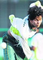 In this file photo Pakistani pace bowler Mohammad Asif delivers a ball during practice at The National Cricket Stadium in Karachi.