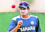 Anil Kumble during a practice session in Colombo