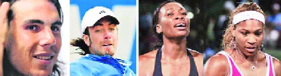 Confident Nadal    Reigning champ Massu   Wimbledon champion Venus (L) and sister Serena