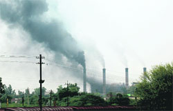 The thermal power station in Bathinda emits soot as two of its units do not have pollution-control device