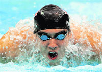 Michael Phelps of the U.S. swims in the men's 200 metres freestyle final at the National Aquatics Centre during the Beijing 2008 Olympic Games