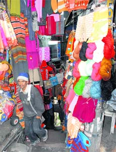 Encroachers have grabbed the common paths for public in the lower bazar in Shimla