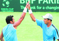 The ace Indian pair had to toil hard to defeat the Romanian duo, who tested their opponents with an all round game but could not stop the visitors from reducing the margin to 1-2 in the five-match tie.