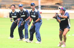 L-R: Sachin Tendulkar, VVS Laxman, Rahul Dravid and Anil Kumble during the fourth day of the training camp ahead of Australia series at Chinnaswamy stadium in Bangalore