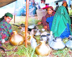 File photo of a nomadic Van Gujjar family at a makeshift house in Rajaji Park area.