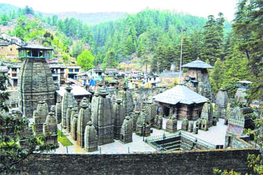 The Jageshwar group of temples that have been renovated by Syed Jamal Hasan. Tribune photos: Umesh Dewan