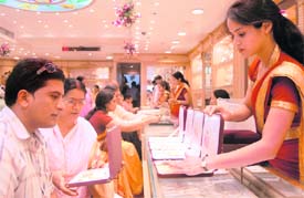 A crowded jewellery shop