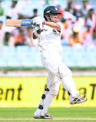 Gautam Gambhir plays a shot on the second day of the third Test match against Australia&nbsp;in New Delhi