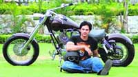 Vikrant Chaudhary with his modified bike. 