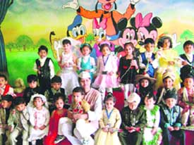 (Clockwise from top left) Tiny tots hold a fancy dress contest at Shemrock; one dresses up as a neta and another gets a dentall checkup Kids compete in a 50-metre race at the Uttarakhand Press Club.