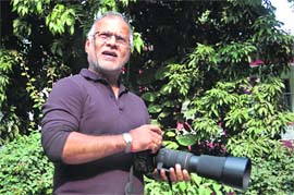 Wild life photographer Rakesh Sahai in Dehradun. 