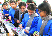 Young Welhamites at Kar Kamal exhibition in Dehradun on Saturday.