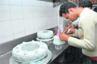 Cakes being decorated ahead of the festival season in Dehradun