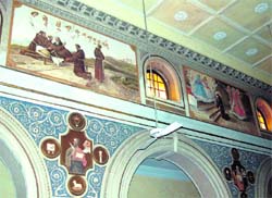 The inside view of St Francis Church that was built in 1910.