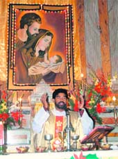 A prayer service at the St. Francis Church in Dehradun on Thursday. 