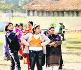 SUNWASHED: Tourists bask in the sun at Rajaji National Park in Dehradun on Thursday. Tribune photo: Rameshwar