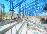 Work on at the ice skating rink at Maharana Pratap Sports College in Dehradun