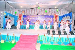 Children perform during the annual function of Bal Vatika School in Fatehabad. 