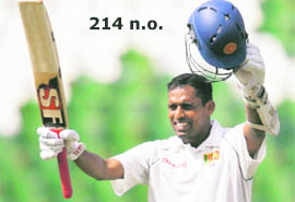 Samaraweera celebrates his double century.