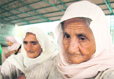 A widow of Chauke village in Bathinda weeps while narrating the incident of her husband committing suicide.