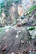 An accident-prone spot near Koura Pani on the Batote-Kishtwar National Highway.