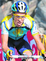 Kazakh cycling team Astana�s leader Alberto Contador of Spain breaks away on Friday in the seventh stage.