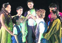 A scene from the play, �Main Aisa Kyun, Main Vaisa Kyun�, staged in Jammu.