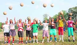 Girls practice at the Vijay Cantt. club facility in Dehradun