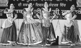 Girls perform dance at Punjabi University, Patiala, on the occasion of All-India Punjabi Conference held on university campus on Wednesday. A Tribune photograph