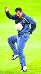 Croatia�s manager Slaven Bilic  during a training session in London on Tuesday