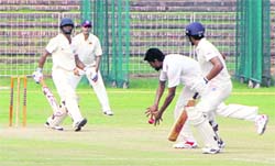 A match in progress at the Sector 16 stadium in Chandigarh on Wednesday.