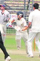 The match between PCA Colts and Air India in progress on Thursday.