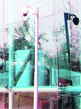 A view of one of the cameras installed at Amritsar airport to enhance the security system.