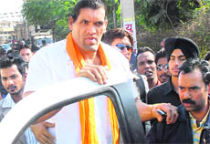 Khali arrives in Jalandhar on Thursday.