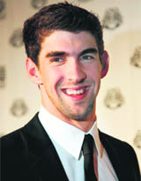 Michael Phelps arrives at the USA Swimming Foundation�s Golden Goggle Awards in Beverly Hills, California on Sunday.
