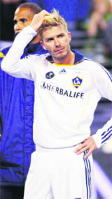 Los Angeles Galaxy�s David Beckham after losing to Real Salt Lake in a penalty shootout during their MLS Cup 2009 championship match in Seattle on Sunday. 