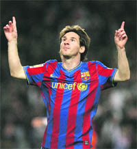 A file photo of Argentina� Lionel Messi. Messi was awarded the Ballon d�Or award on Tuesday.