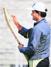 Kolkata Knight Riders captain Sourav ganguly during a training session in Kolkata on Tuesday. 