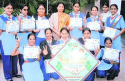 The scouts team of GVM Girls College with principal Jyoti Juneja