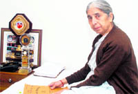 Laxmi Kanta Chawla, Health Minister, Punjab, meets people and functions from the room allotted to her in the Punjab MLA�s hostel. Tribune photo: Vinay Malik