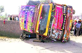 The canter which was damaged after being hit by a railway engine in 