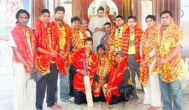 The �Ludhiana Gullies� team visit the Dandi Swami temple in Ludhiana on Sunday.
