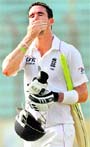 England�s Kevin Pietersen reacts after he was bowled out on 99 runs during the first Test against Bangladesh in Chittagong on Friday. 