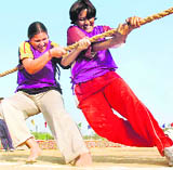 Players in action during the J&K Police Inter-Zone Sports Meet in Jammu