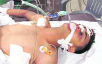 Budh Singh under treatment at the DMCH, Ludhiana