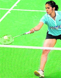 Saina Nehwal plays a shot against Seung Hee Bae in Kuala Lumpur on Tuesday.